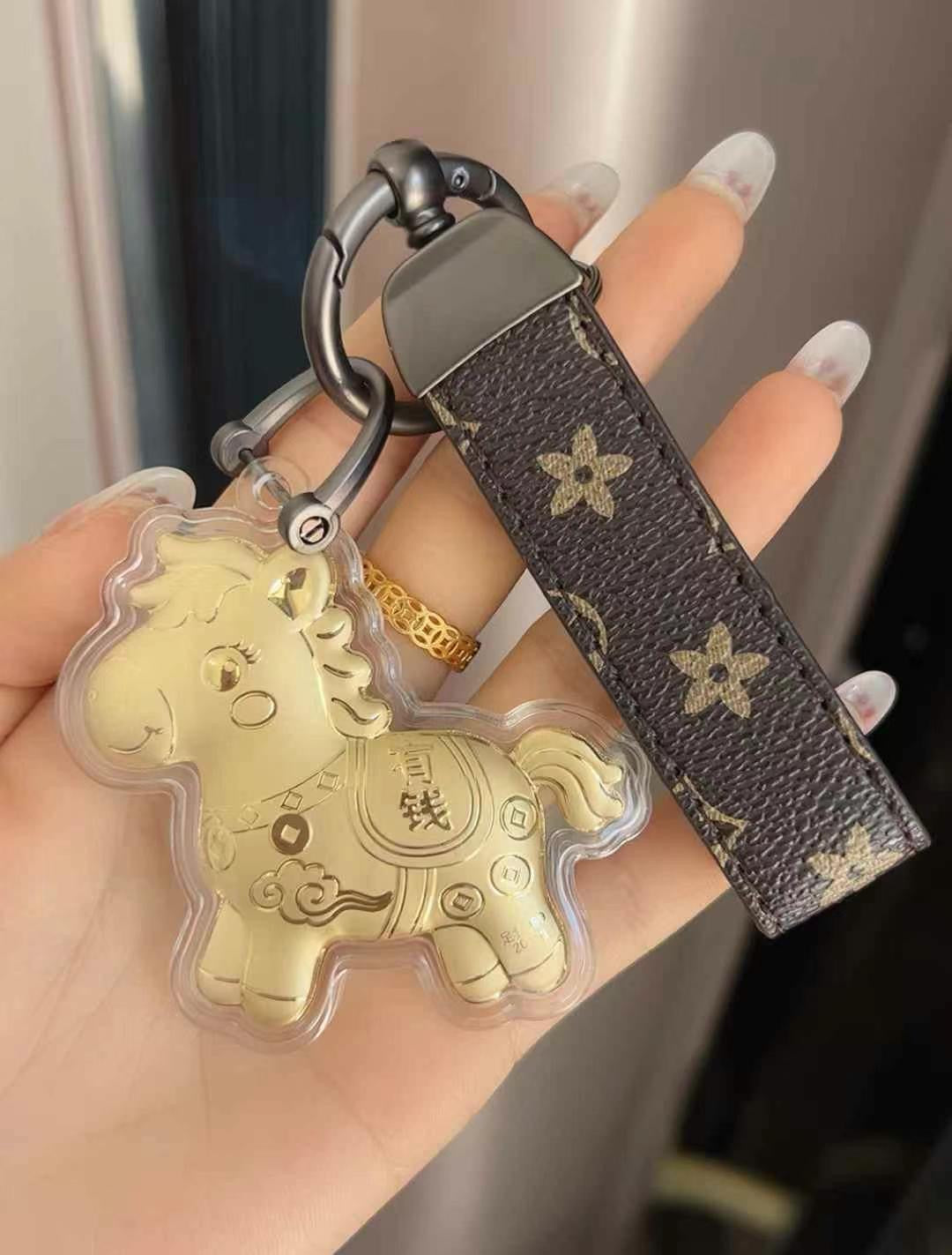 GoldenMasterFactory 24K 999 gold foil pendant accessories, mobile phone pendants, trailer pendants, key pendants - GoldenMaster