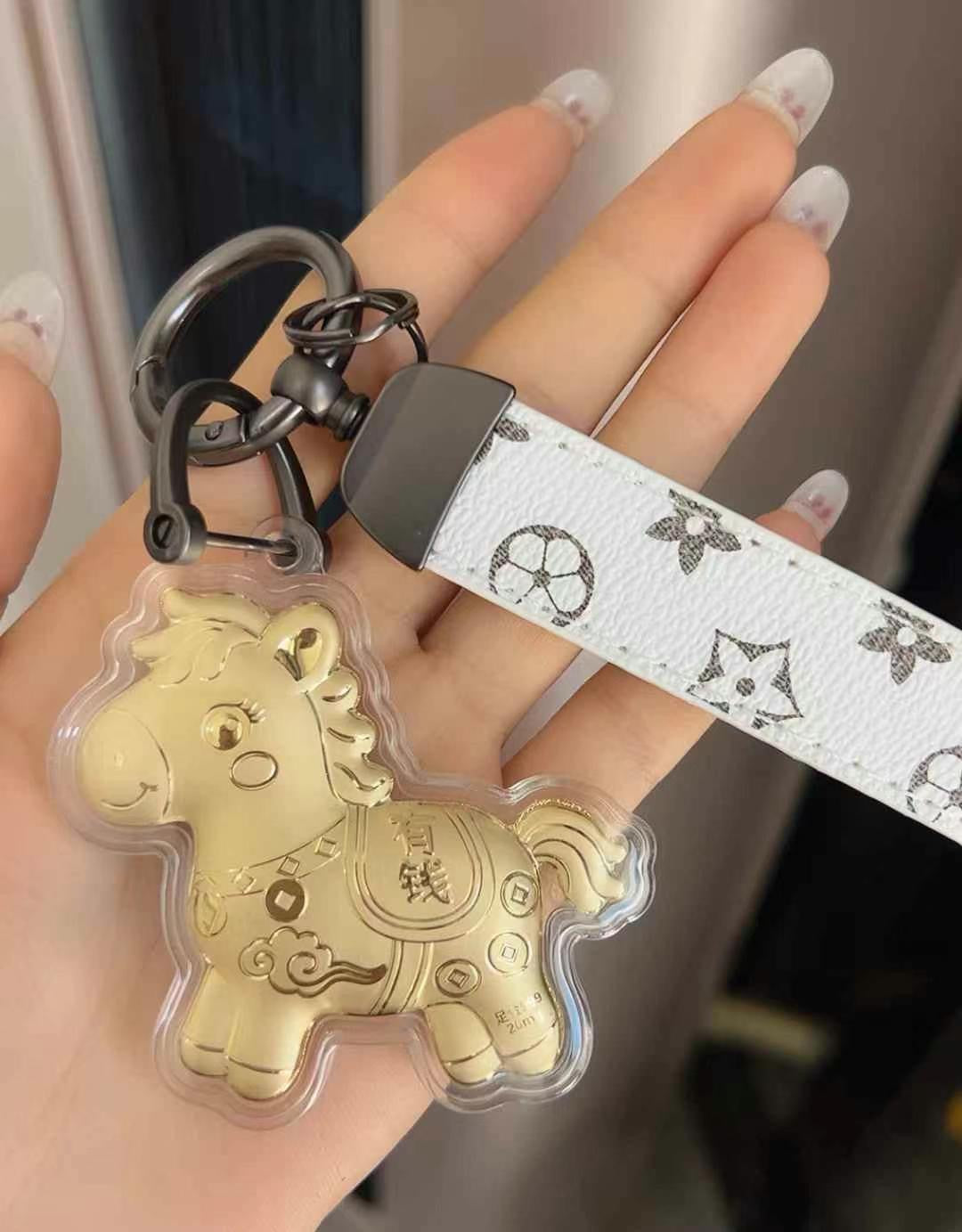 GoldenMasterFactory 24K 999 gold foil pendant accessories, mobile phone pendants, trailer pendants, key pendants - GoldenMaster