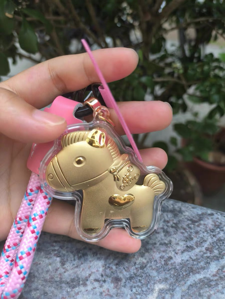 GoldenMasterFactory 24K 999 gold foil pendant accessories, mobile phone pendants, trailer pendants, key pendants - GoldenMaster