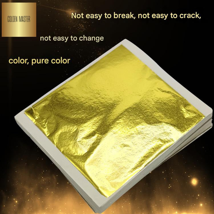 GoldenMaster factory 14*14CM simulated gold foil paper large size large area foil sticking is more convenient and not easy to break flat foil sticking and foil grabbing - GoldenMaster