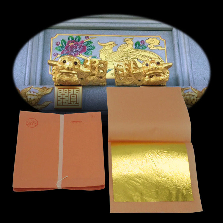 GoldenMaster 8*8CM 24k pure gold leaf gold foil various craft Buddha statue decoration gold foil - GoldenMaster