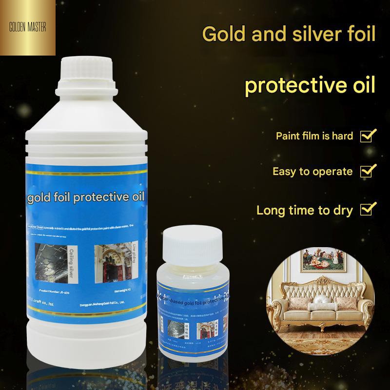 GoldenMaster factory direct sales gold and silver leaf  foil protection gold oil anti-ultraviolet scratch hardness strong gold foil polish - GoldenMaster