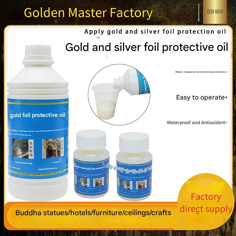 GoldenMaster factory direct sales gold and silver leaf  foil protection gold oil anti-ultraviolet scratch hardness strong gold foil polish - GoldenMaster
