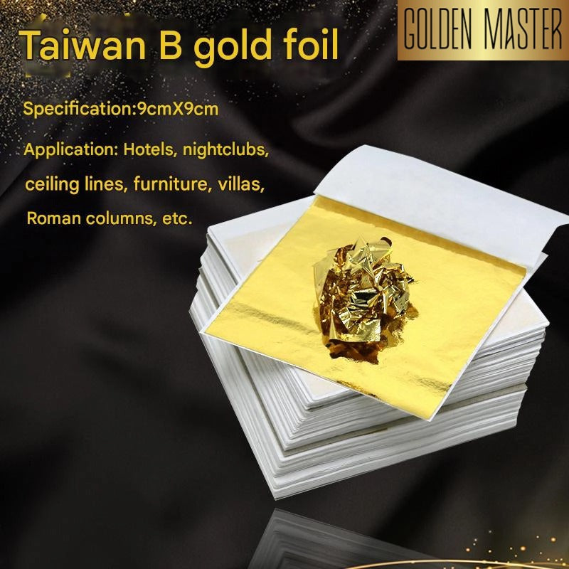 Golden Master Gold Foil Factory Direct Sales Bulk Gold Foil Paper Gold Foil 9CM Taiwan Gold Gold Foil Nail Art Raw Material Silver Foil - GoldenMaster