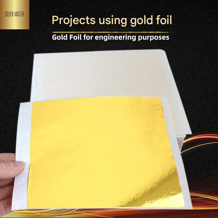 GoldenMaster factory 14*14CM simulated gold foil paper large size large area foil sticking is more convenient and not easy to break flat foil sticking and foil grabbing - GoldenMaster
