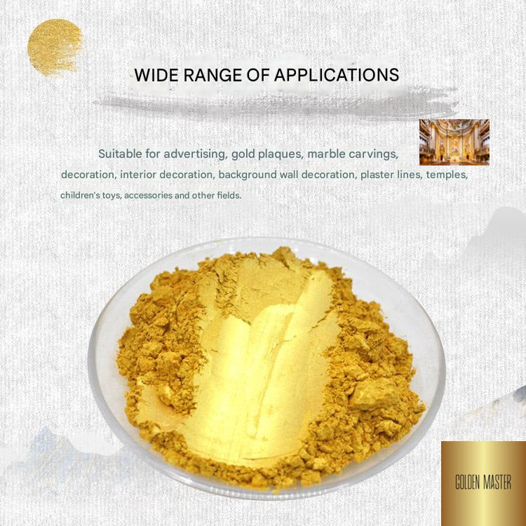 GoldenMaster 24K imitation gold foil powder sunshine gold powder flash gold and silver foil repair gold foil powder furniture craft - GoldenMaster