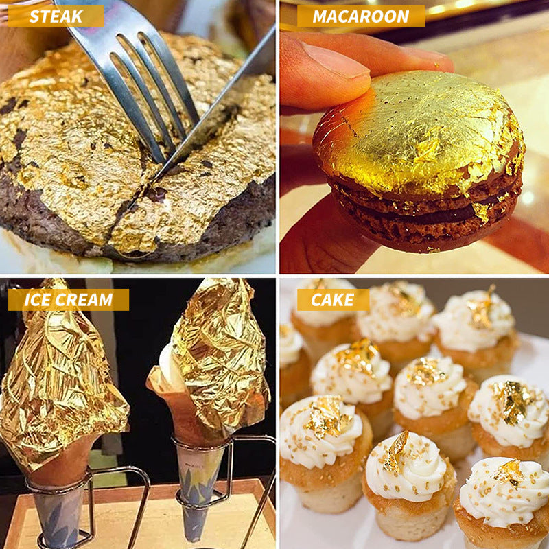 GoldenMaster 24k pure gold leaf gold foil various craft Buddha statue decoration cosmetics skin care nail packaging decoration crafts multi-specification gold foil - GoldenMaster