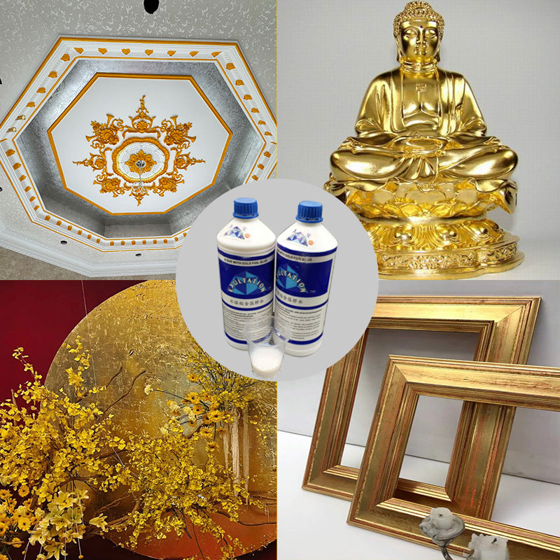 GoldenMaster Gold Foil Manufacturer Wholesale Water-Based Gold Foil Glue with Good Adhesion, Suitable for Large Application Areas - GoldenMaster