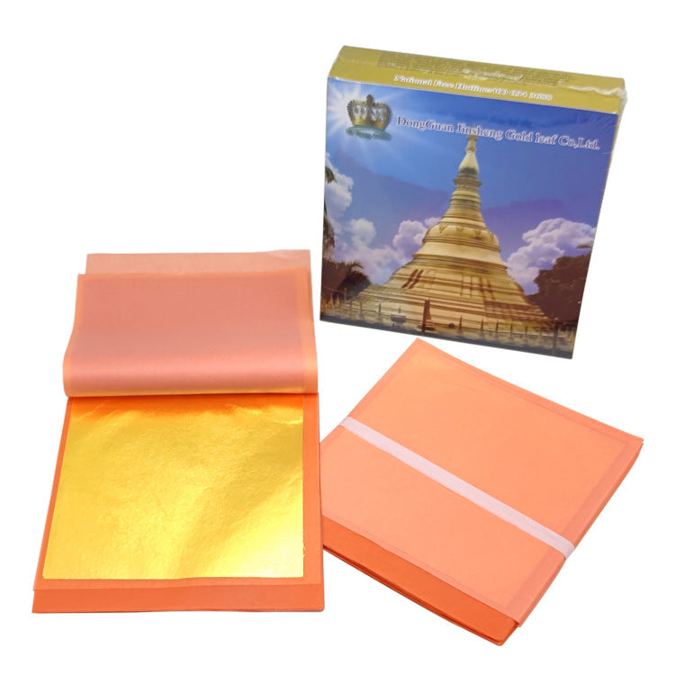 GoldenMasterFactory book gold foil 14*14cm transfer gold foil paper for indoor and outdoor decoration crafts decoration building materials - GoldenMaster