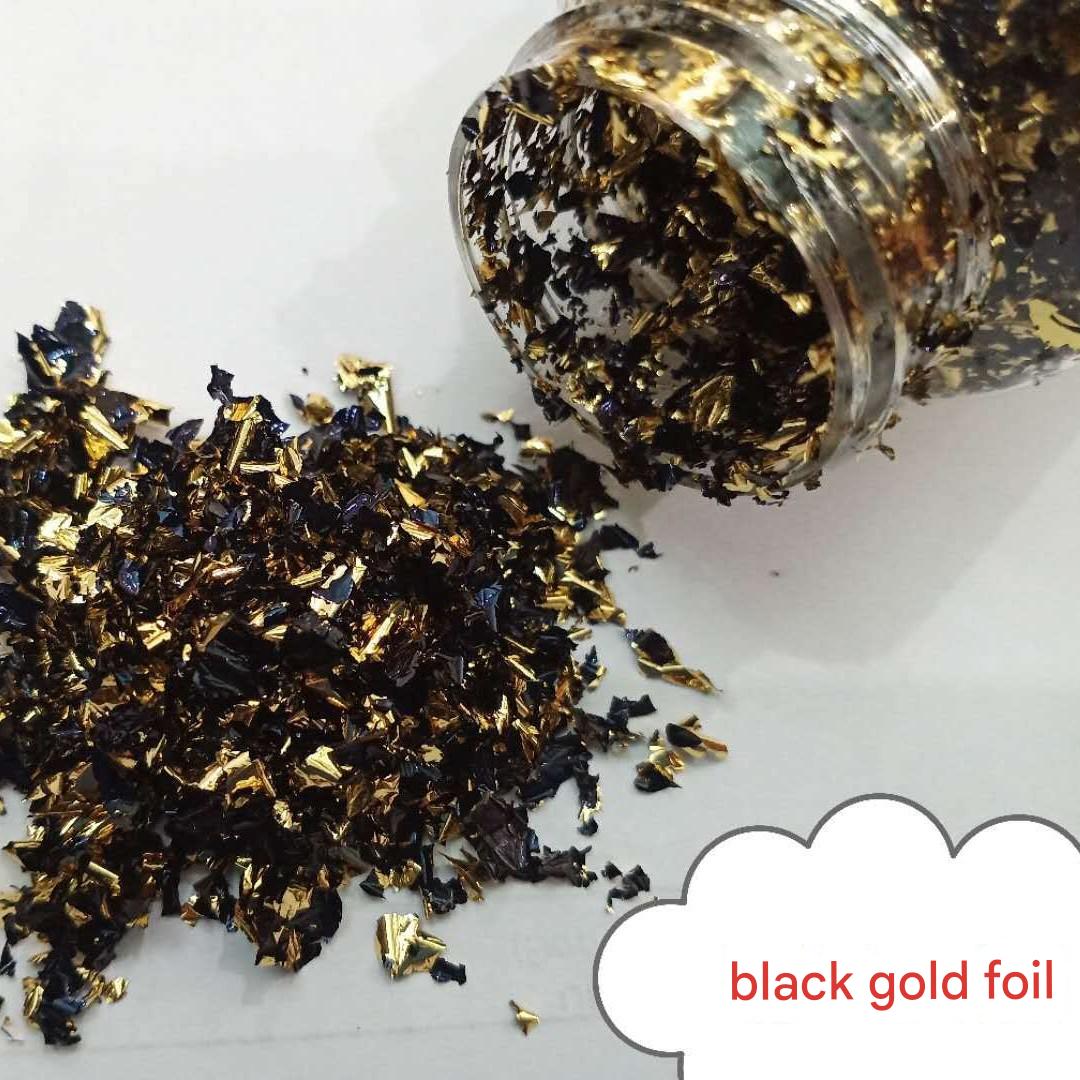 GoldenMaster Multicolor Broken Gold Foil Nail Art Resin Glue Decorated Broken Gold Foil Silver Foil - GoldenMaster