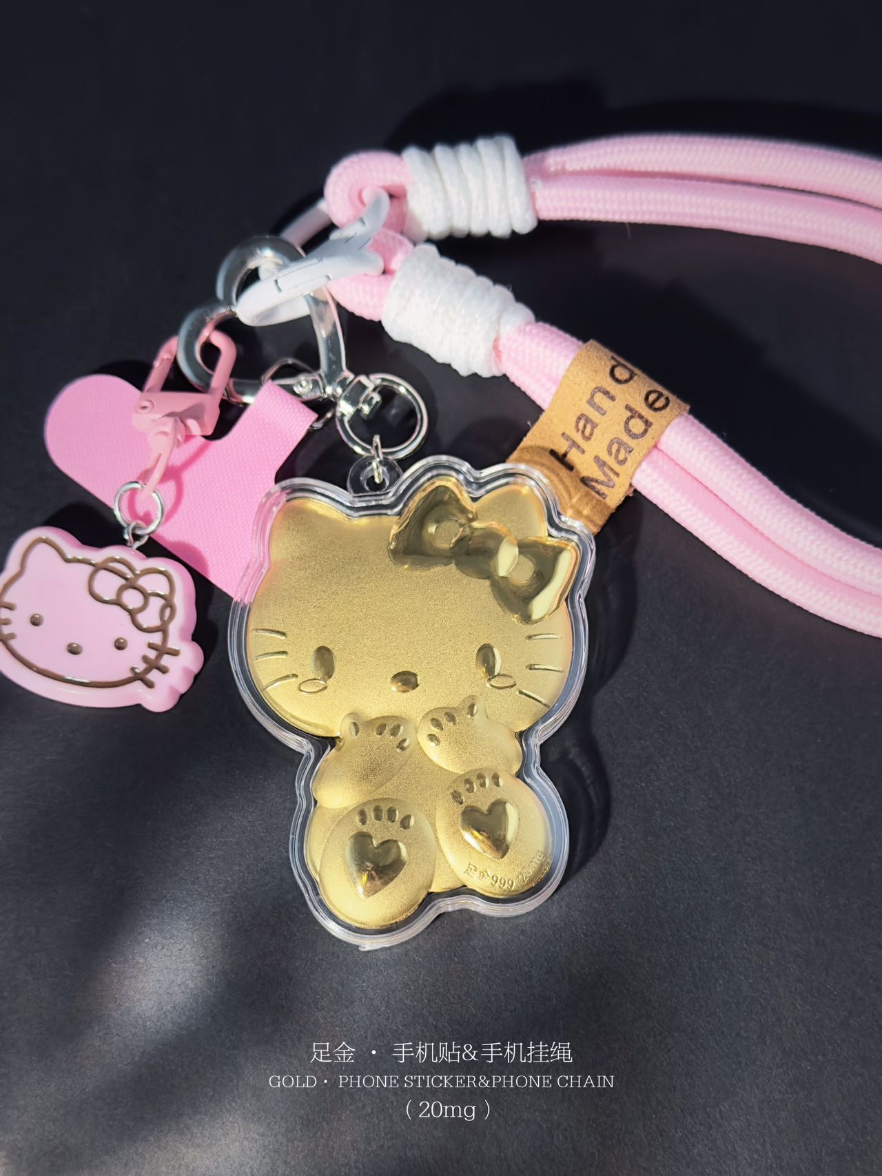 GoldenMaster Gold 999 Cat Series Gift Car Hanging Bag Buckle Gold Keychain Creative Car Keychain Bag - GoldenMaster