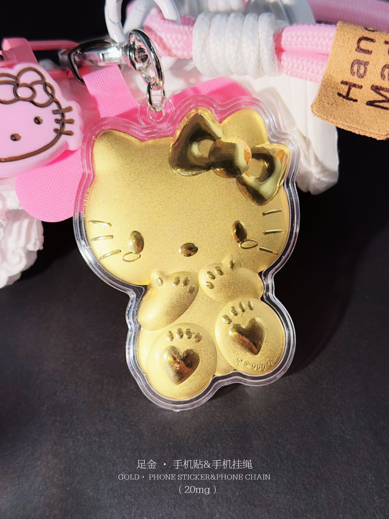 GoldenMaster Gold 999 Cat Series Gift Car Hanging Bag Buckle Gold Keychain Creative Car Keychain Bag - GoldenMaster